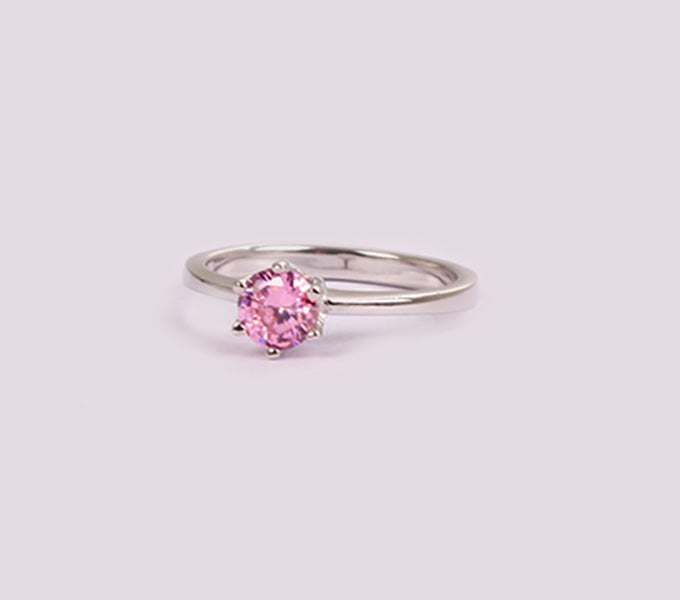 Pink Cubic Zirconia Ring