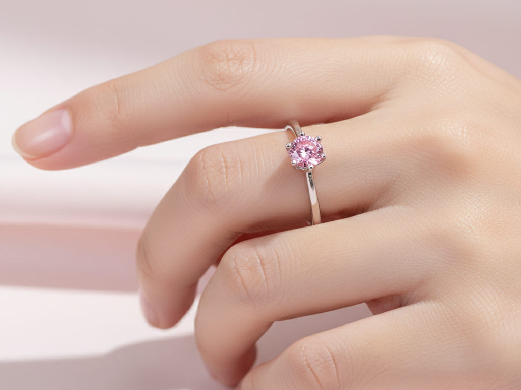 Pink Cubic Zirconia Ring