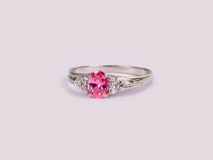 Pink Cubic Zirconia Ring