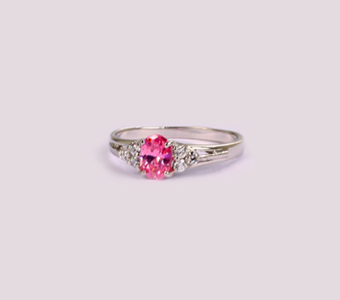 Pink Cubic Zirconia Ring