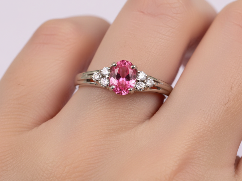 Pink Cubic Zirconia Ring