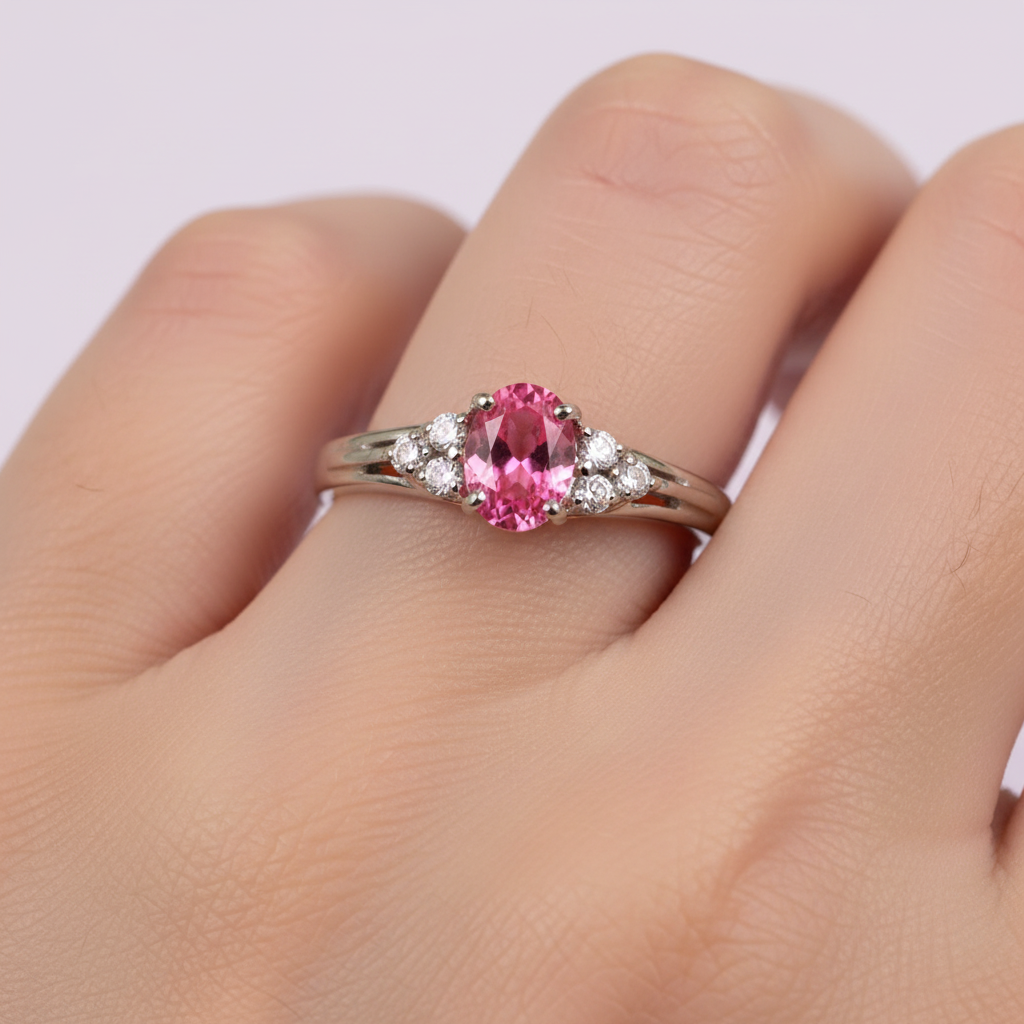 Pink Cubic Zirconia Ring