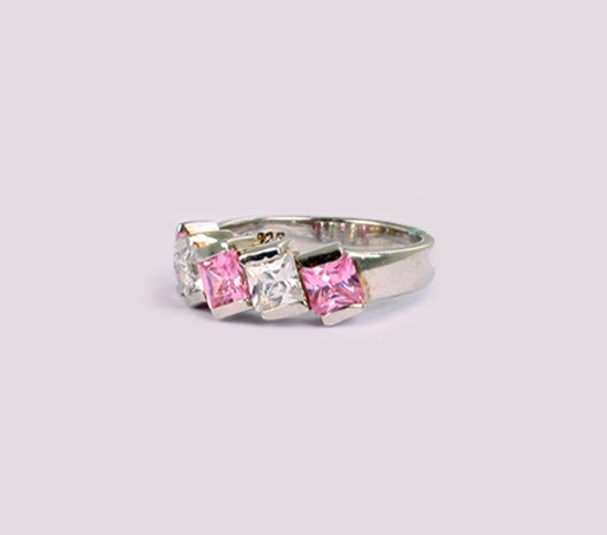 Pink Cubic Zirconia Ring