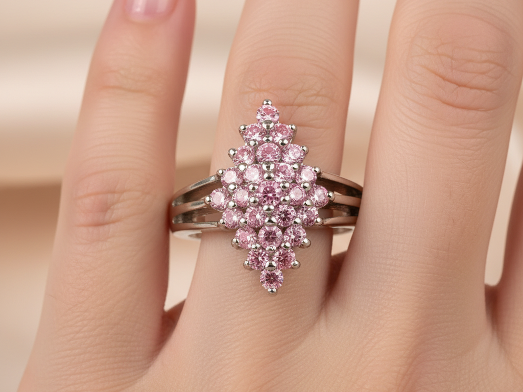 Pink Cubic Zirconia Ring