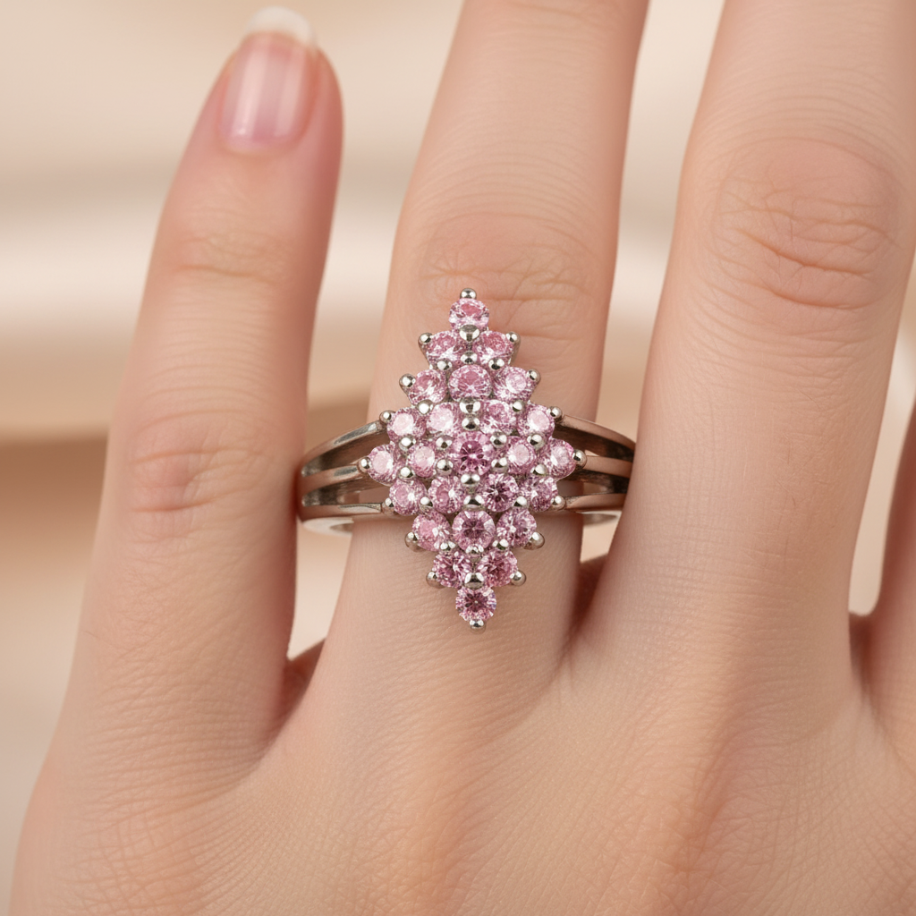 Pink Cubic Zirconia Ring