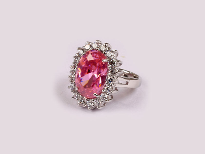 Pink Cubic Zirconia Ring