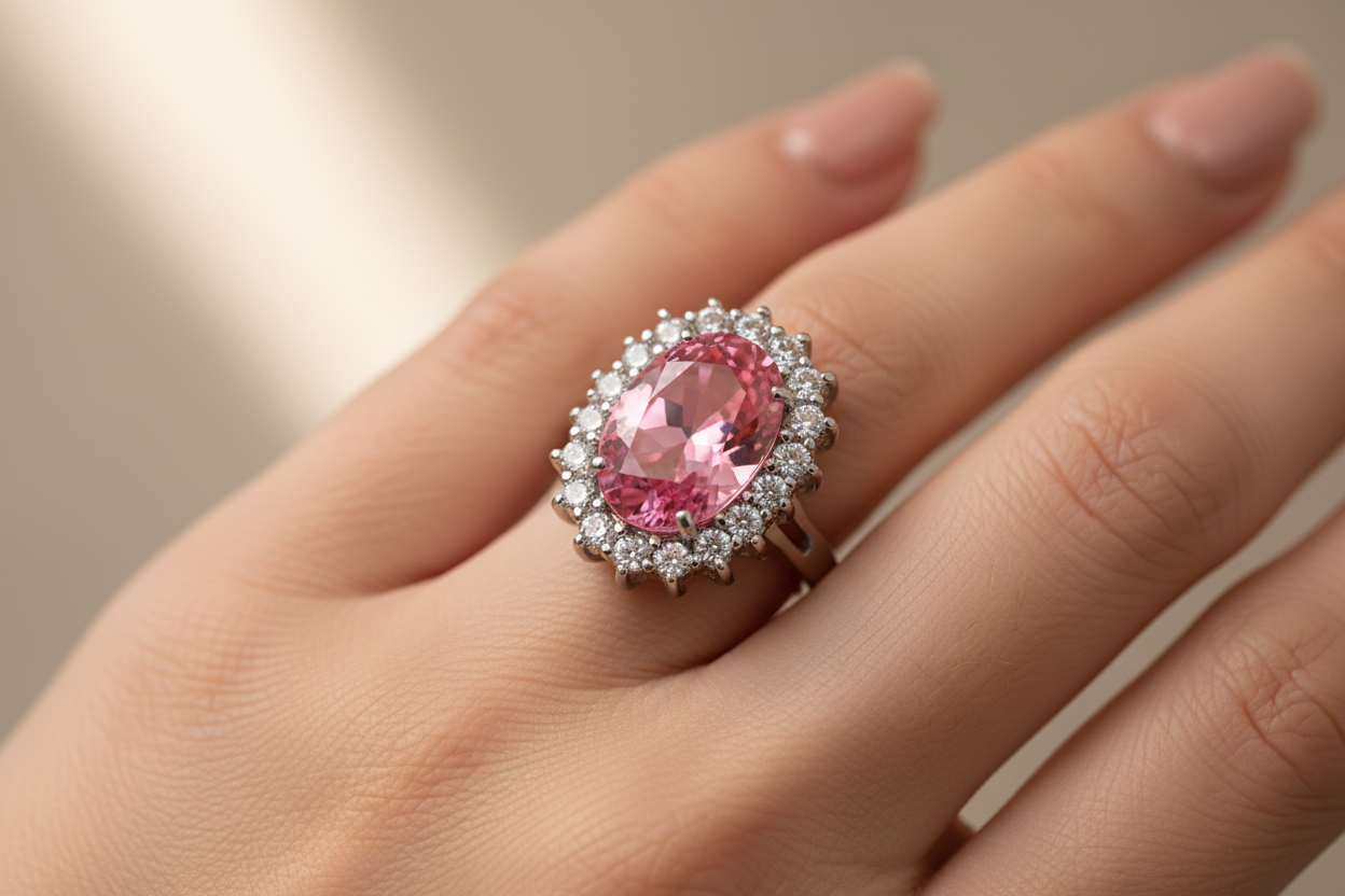 Pink Cubic Zirconia Ring