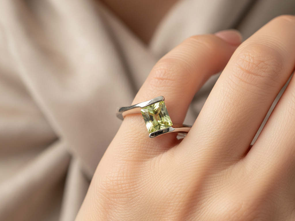 Peridot Cubic Zirconia Ring