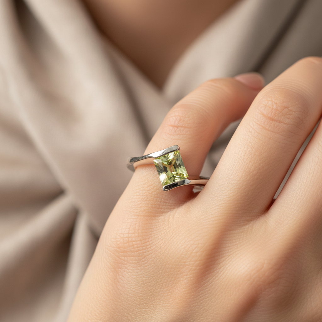 Peridot Cubic Zirconia Ring