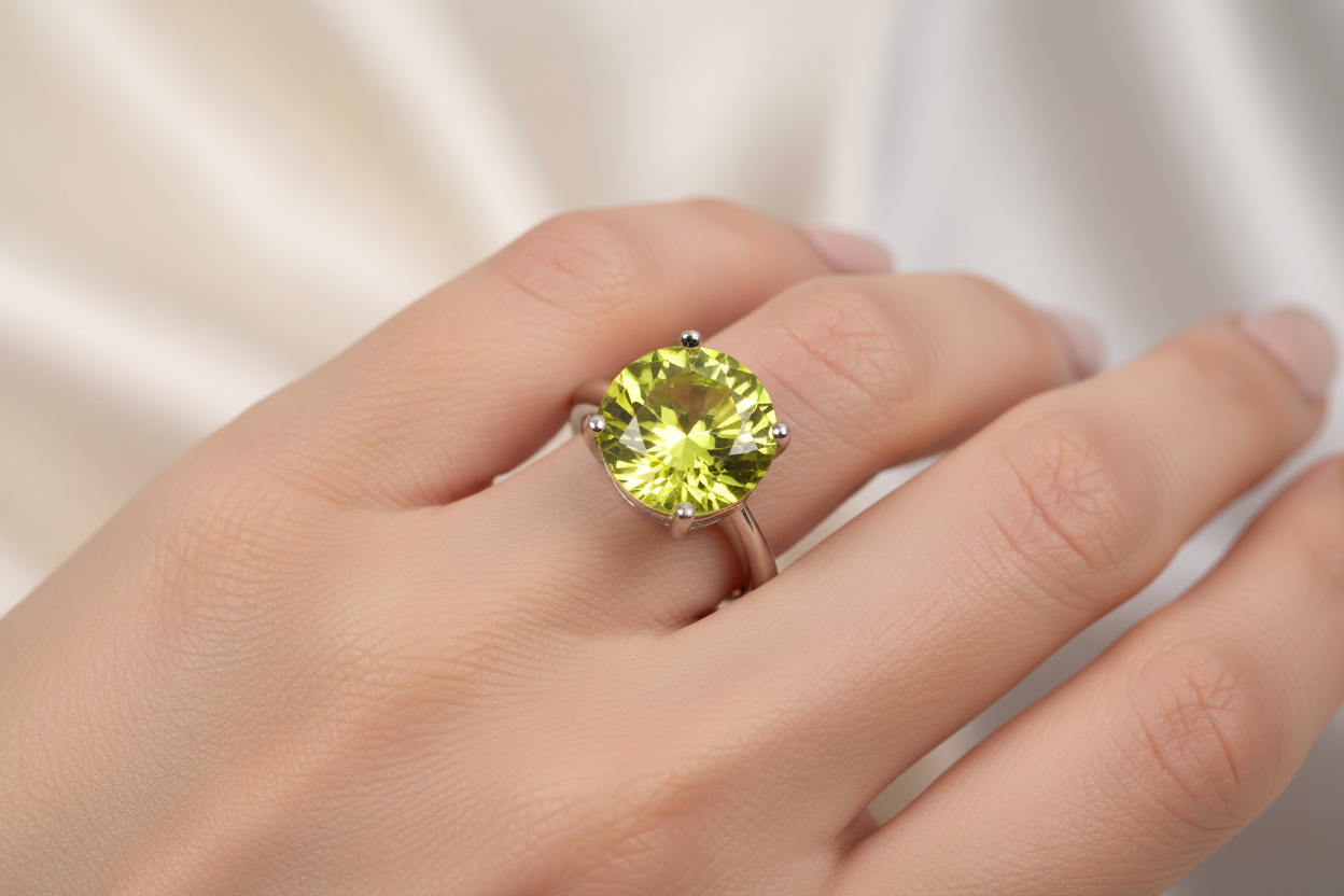 Peridot Cubic Zirconia Ring