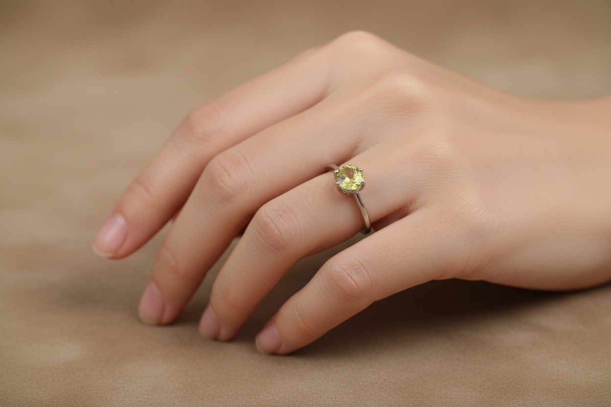 Peridot Cubic Zirconia Ring