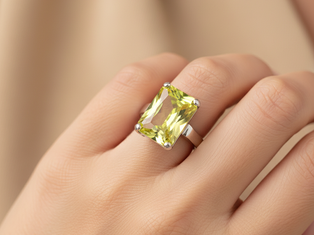 Peridot Cubic Zirconia Ring