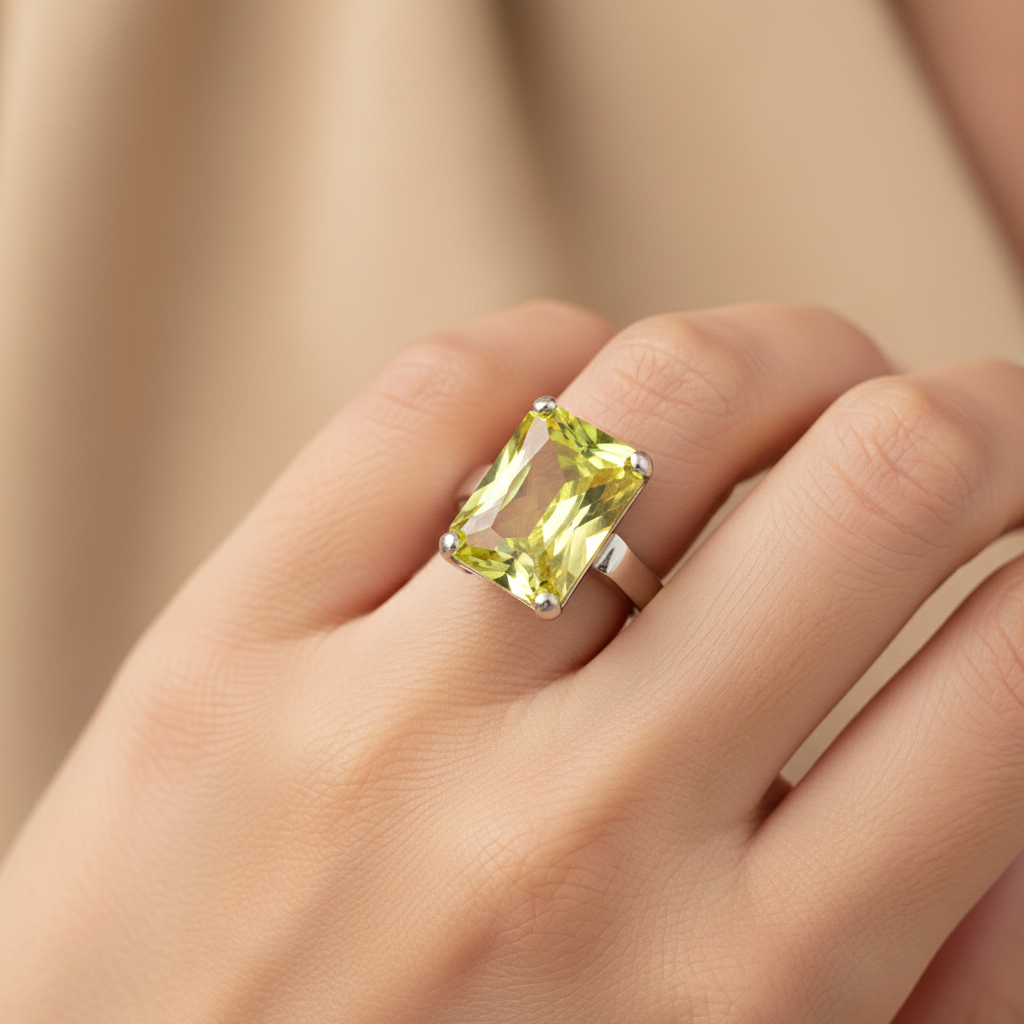 Peridot Cubic Zirconia Ring