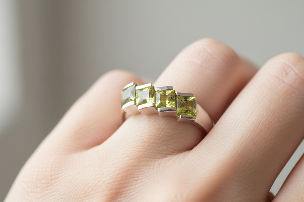 Peridot Cubic Zirconia Ring
