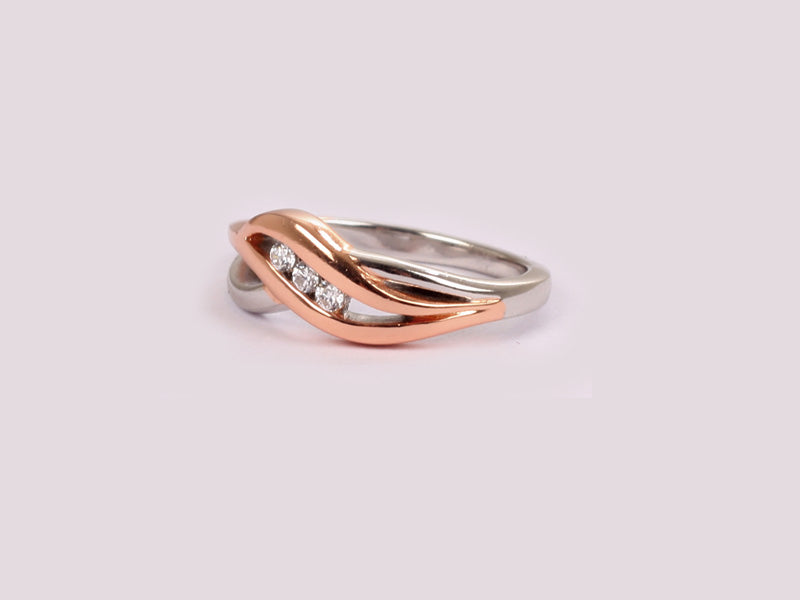 Silver with Rose Gold Plate Ring