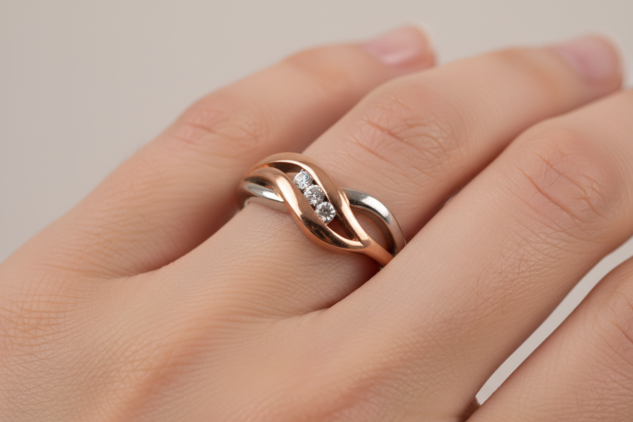 Silver with Rose Gold Plate Ring