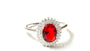 Ruby & White Cubic Zirconia Silver Ring