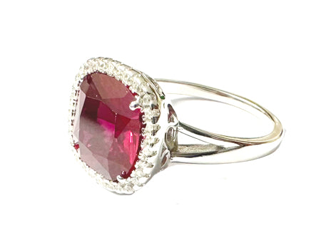 Ruby Cubic Zirconia Silver Ring