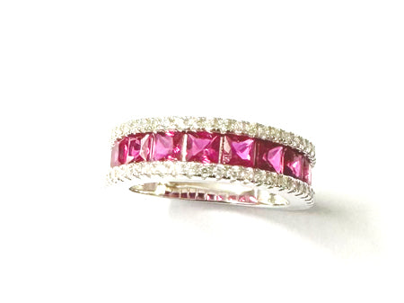 Ruby Cubic Zirconia Silver Ring