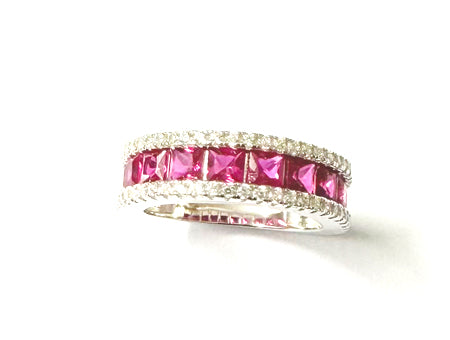 Ruby Cubic Zirconia Silver Ring