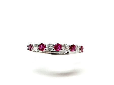 Ruby Cubic Zirconia Silver Ring