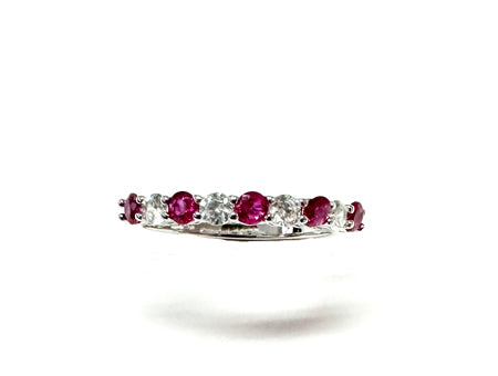 Ruby Cubic Zirconia Silver Ring