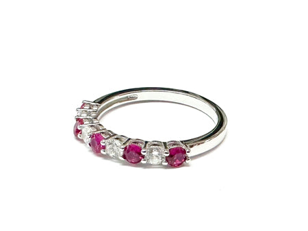 Ruby Cubic Zirconia Silver Ring