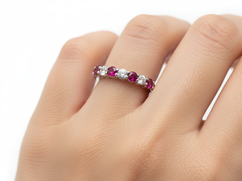 Ruby Cubic Zirconia Silver Ring