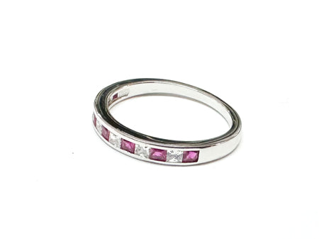 Ruby Cubic Zirconia Silver Ring