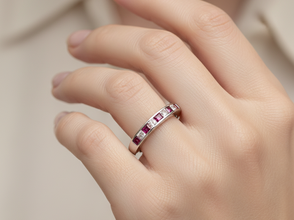 Ruby Cubic Zirconia Silver Ring