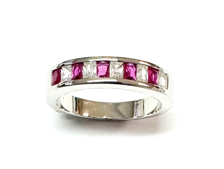 Ruby Cubic Zirconia Silver Ring