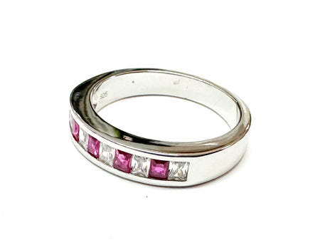 Ruby Cubic Zirconia Silver Ring