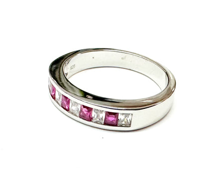Ruby Cubic Zirconia Silver Ring