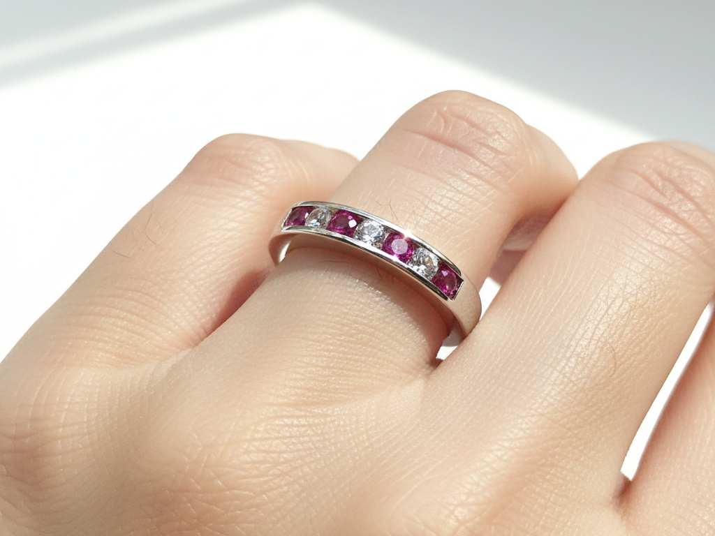 Ruby Cubic Zirconia Silver Ring
