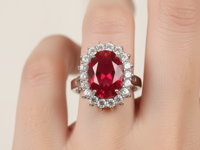 Ruby Cubic Zirconia Ring