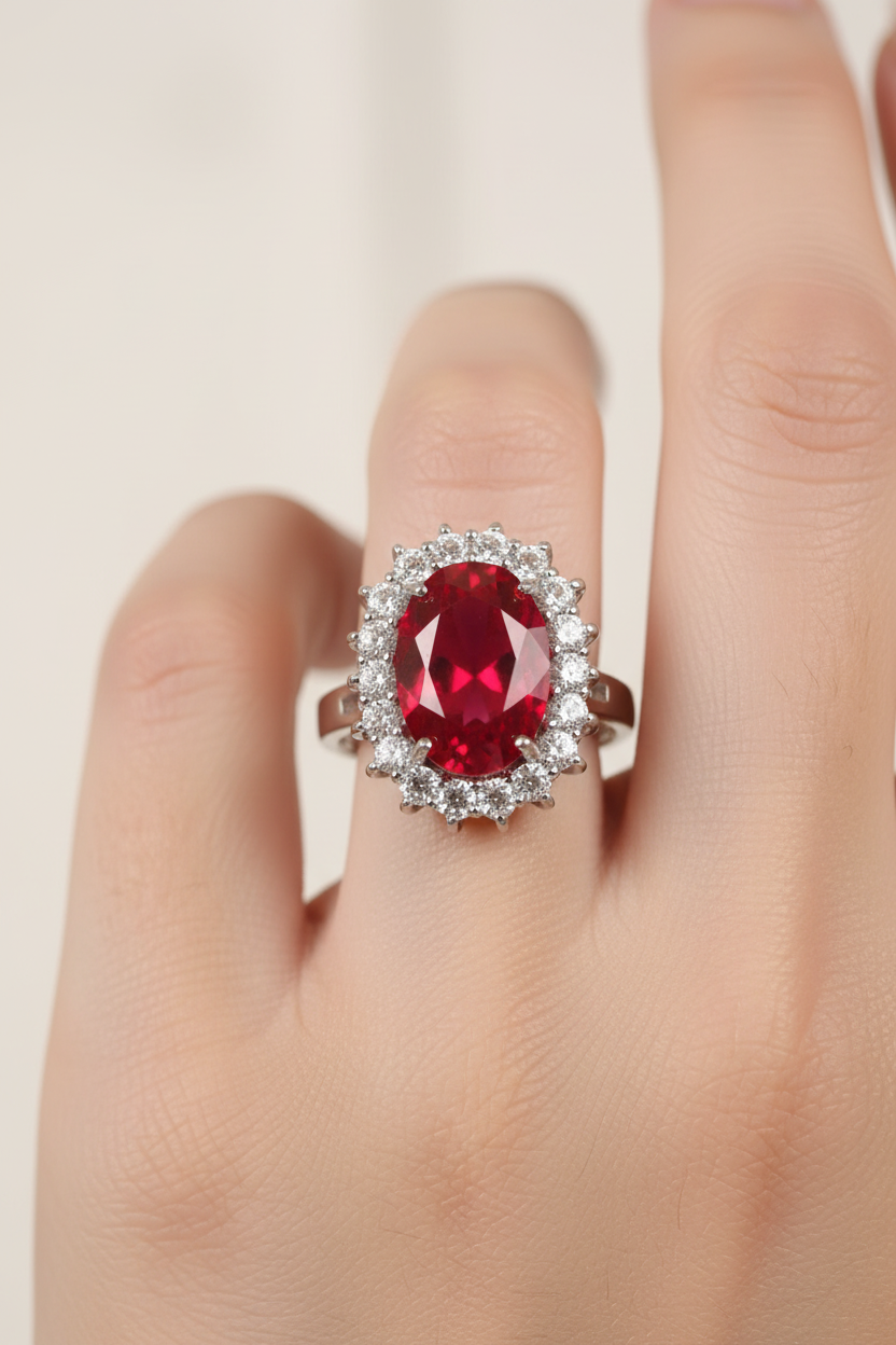 Ruby Cubic Zirconia Ring