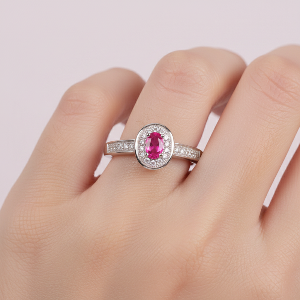 Ruby Cubic Zirconia Ring