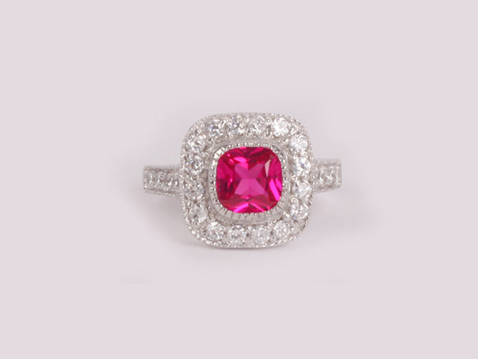 Ruby Cubic Zirconia Ring