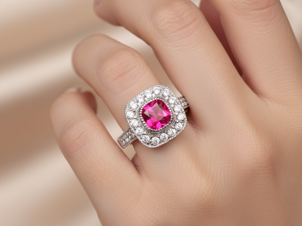 Ruby Cubic Zirconia Ring