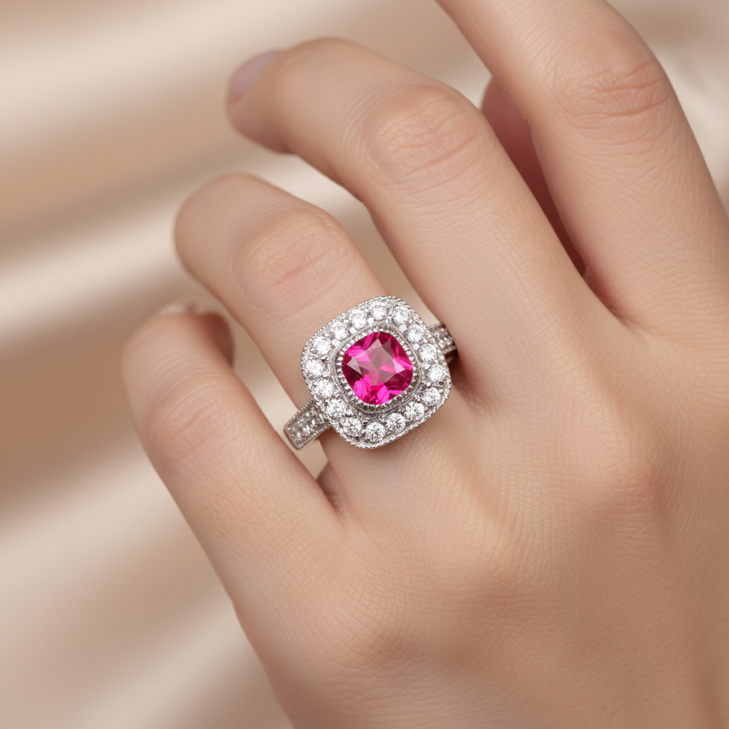 Ruby Cubic Zirconia Ring