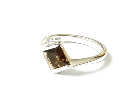 Smokey Quartz Cubic Zirconia Ring