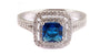 A Sapphire & White Cubic Zirconia Ring