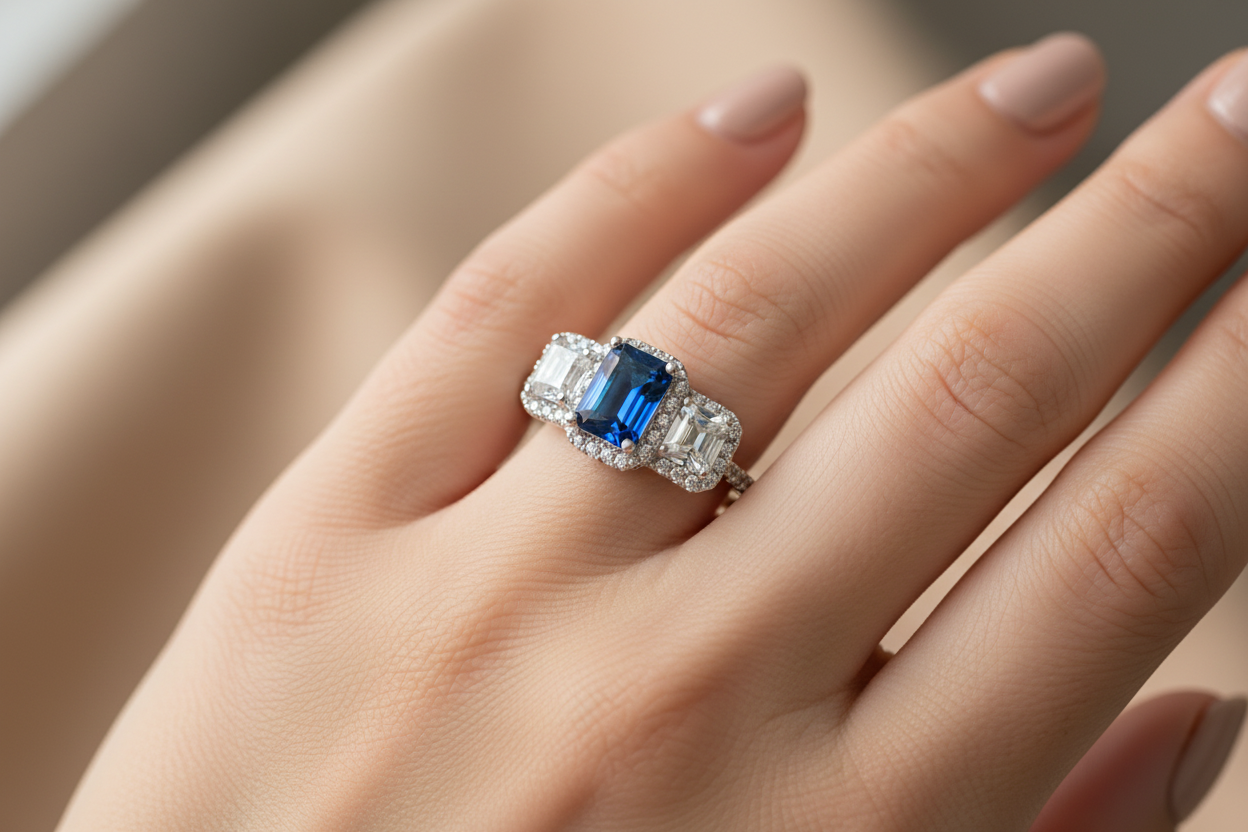 Sapphire White Cubic Zirconia Ring.