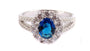 A Sapphire & White Cubic Zirconia Ring.