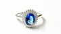 Sapphire & White Cubic Zirconia Silver Ring