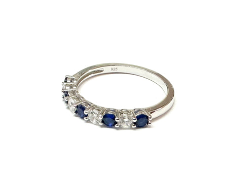 Sapphire Cubic Zirconia Silver Ring