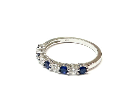 Sapphire Cubic Zirconia Silver Ring