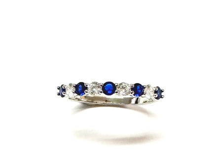 Sapphire Cubic Zirconia Silver Ring