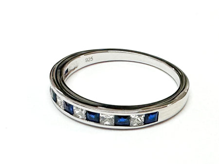 Sapphire Cubic Zirconia Silver Ring