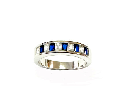 Sapphire Cubic Zirconia Silver Ring